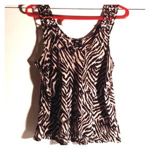 H&M Black/Cream Zebra Stripe Tank Top size S
